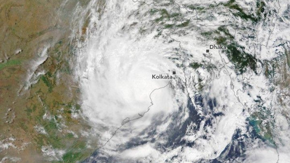 Satellite Image Shows Cyclone Over the Bay of Bengal