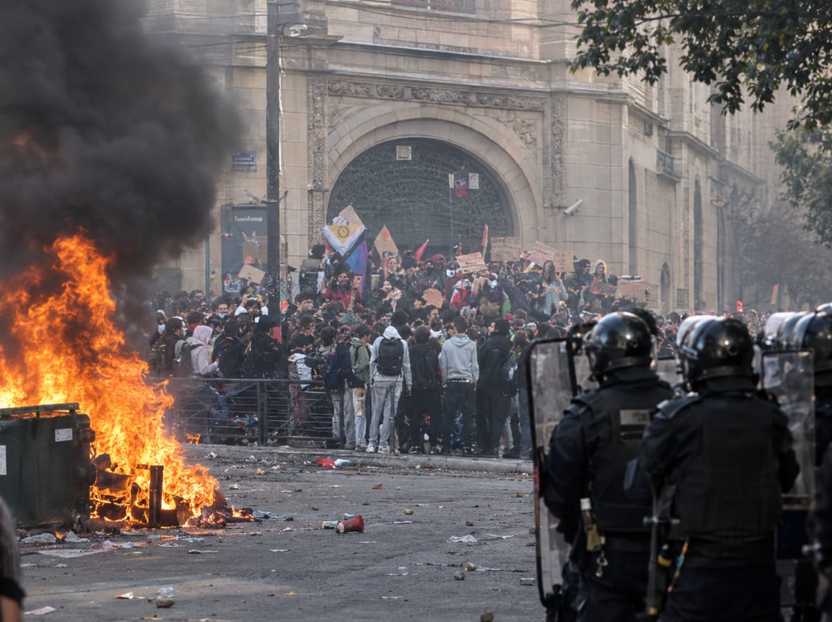 Student protests continued across France