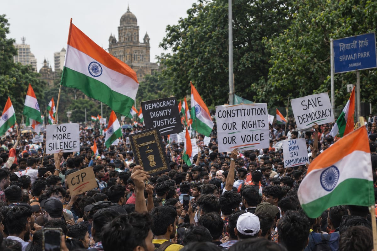 CEC Gyanesh Kumar faces CJP protest at Mumbai’s Shivaji Park