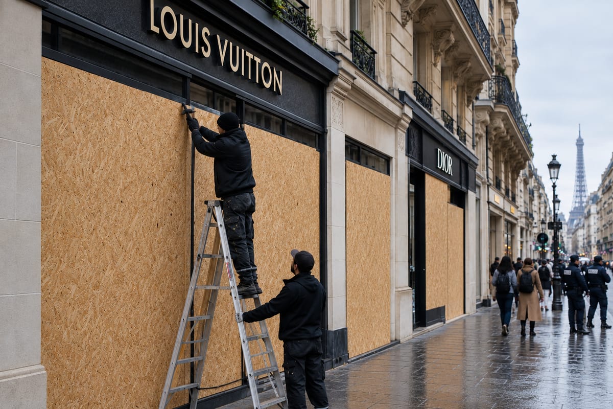 France’s Luxury Stores Board Up Windows