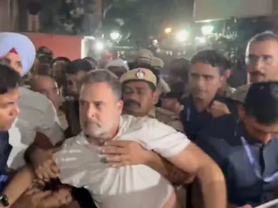 Lok Sabha Leader of the Opposition Rahul Gandhi, Priyanka Gandhi Vadra, and several other INDIA bloc MPs were detained by Delhi Police in central Delhi after staging a flash protest and march towards Jantar Mantar.